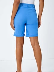 Roman Blue Cerulean Turned Hem Stretch Shorts - Image 3 of 5