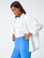 Roman Blue Cerulean Turned Hem Stretch Shorts - Image 4 of 5