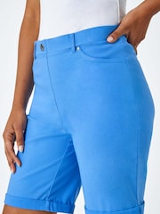 Roman Blue Cerulean Turned Hem Stretch Shorts - Image 5 of 5