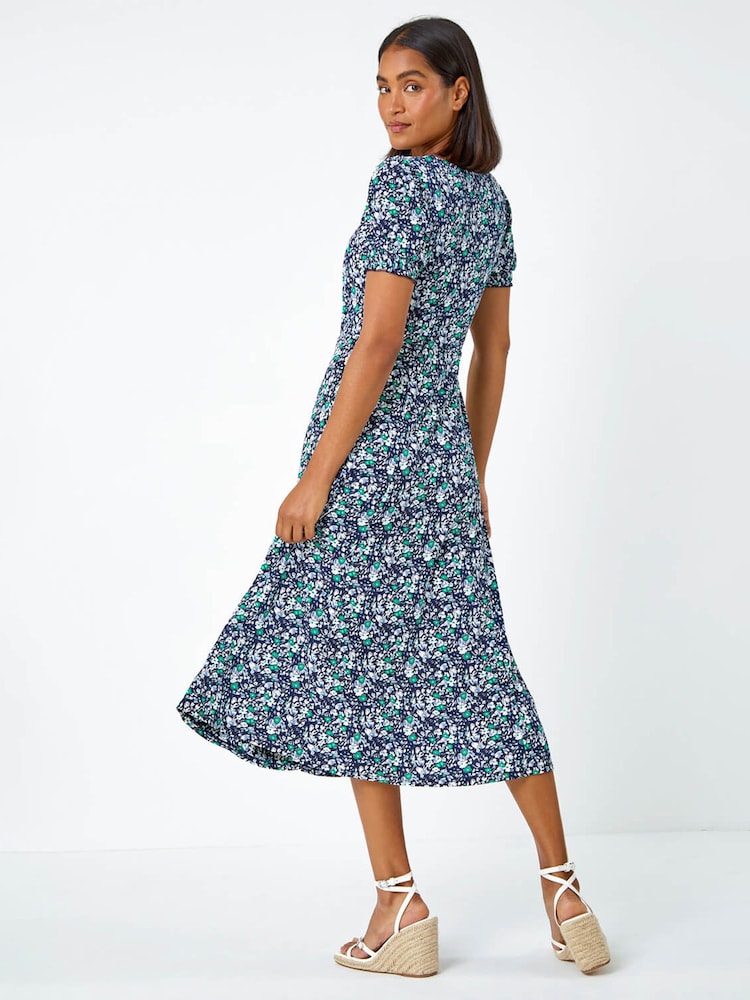 Roman Geblümtes Maxikleid mit Raffung - Bild 2 von 5 Roman Geblümtes Maxikleid mit Raffung - Bild 2 von 5