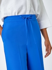 Roman Blue Wide Leg Tie Front Stretch Trousers - Image 5 of 5