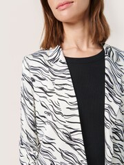 Soaked in Luxury Vinka Printed Open Front White Blazer - Image 4 of 6