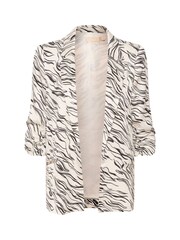 Soaked in Luxury Vinka Printed Open Front White Blazer - Image 5 of 6