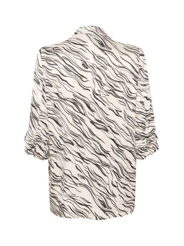 Soaked in Luxury Vinka Printed Open Front White Blazer - Image 6 of 6