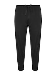 Yours Curve Dark Black Cuffed 100% Cotton Pyjama Bottoms Joggers - Image 3 of 4