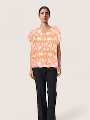 Soaked in Luxury Multi Dusine Short Sleeve V-Neck Blouse - Image 3 of 5