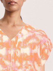 Soaked in Luxury Multi Dusine Short Sleeve V-Neck Blouse - Image 4 of 5