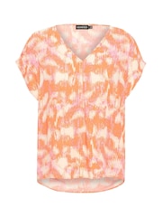 Soaked in Luxury Multi Dusine Short Sleeve V-Neck Blouse - Image 5 of 5