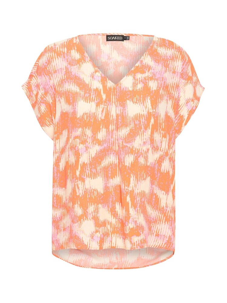Soaked in Luxury Multi Dusine Short Sleeve V-Neck Blouse - Image 5 of 5