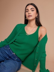 Another Sunday Green Rib Knit Vest - Image 3 of 3