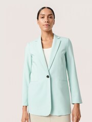Soaked in Luxury Green Corinne Notch Lapel Regular Fit Blazer - Image 1 of 8