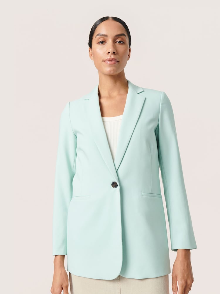 Soaked in Luxury Green Corinne Notch Lapel Regular Fit Blazer - Image 1 of 8