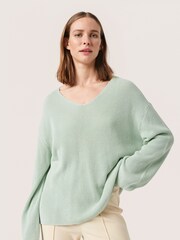 Soaked in Luxury Tuesday V-Neck Relaxed Fit Pullover Jumper - Image 1 of 6