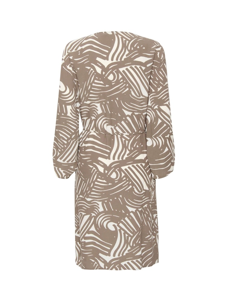 Soaked in Luxury Marian Knee-Length V-Neck Brown Dress - Image 7 of 7