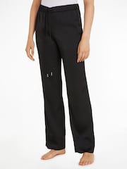 Calvin Klein Black Shiny Satin Trousers - Image 1 of 3