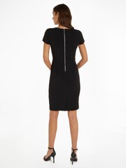 Calvin Klein Black Scuba Crepe Open Neck Dress - Image 2 of 6
