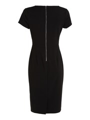 Calvin Klein Black Scuba Crepe Open Neck Dress - Image 5 of 6