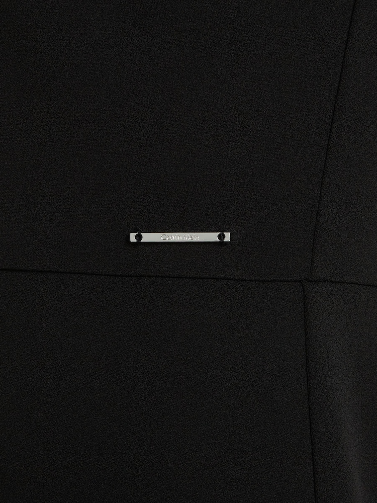 Calvin Klein Black Scuba Crepe Open Neck Dress - Image 6 of 6 Calvin Klein Black Scuba Crepe Open Neck Dress - Image 6 of 6