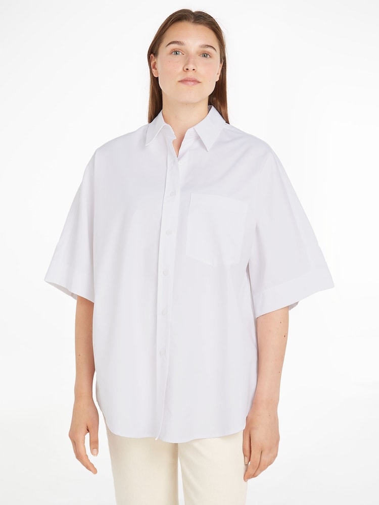 Calvin Klein White Oversize Cotton Shirt - Image 1 of 6