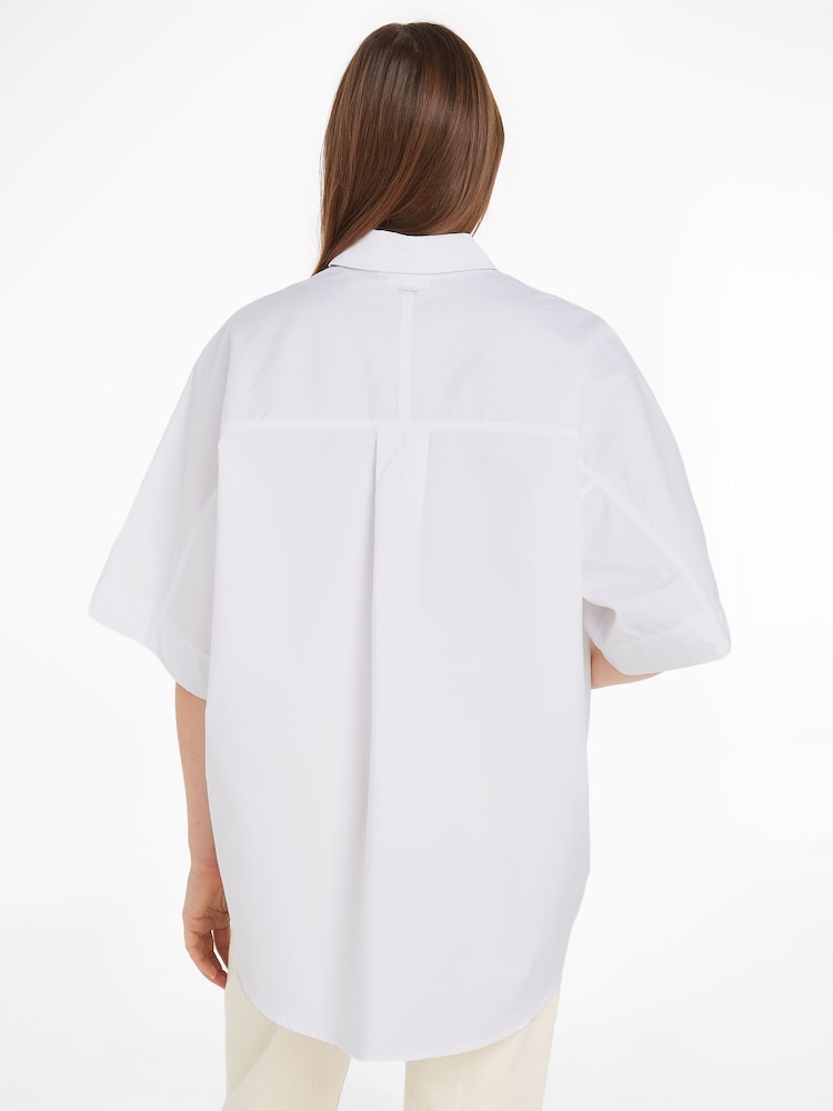 Calvin Klein White Oversize Cotton Shirt - Image 2 of 6 Calvin Klein White Oversize Cotton Shirt - Image 2 of 6