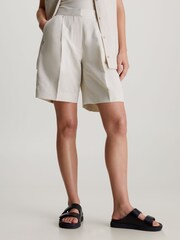 Calvin Klein Natural Linen Tailored Shorts - Image 1 of 1