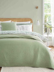 Bianca Sage Green Quilted Lines Bedspread - Image 1 of 2