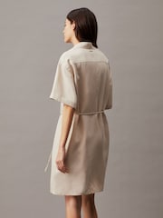 Calvin Klein Natural Linen Shirt Dress - Image 2 of 6