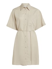 Calvin Klein Natural Linen Shirt Dress - Image 4 of 6