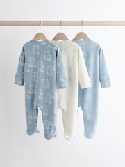 Blue Baby Sleepsuits 3 Pack (0-2yrs) - Image 2 of 13