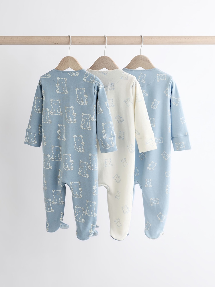 Blue Baby Sleepsuits 3 Pack (0-2yrs) - Image 2 of 13