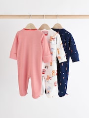 Red/Blue Baby Embroidered Sleepsuits 3 Pack (0mths-2yrs) - Image 2 of 11
