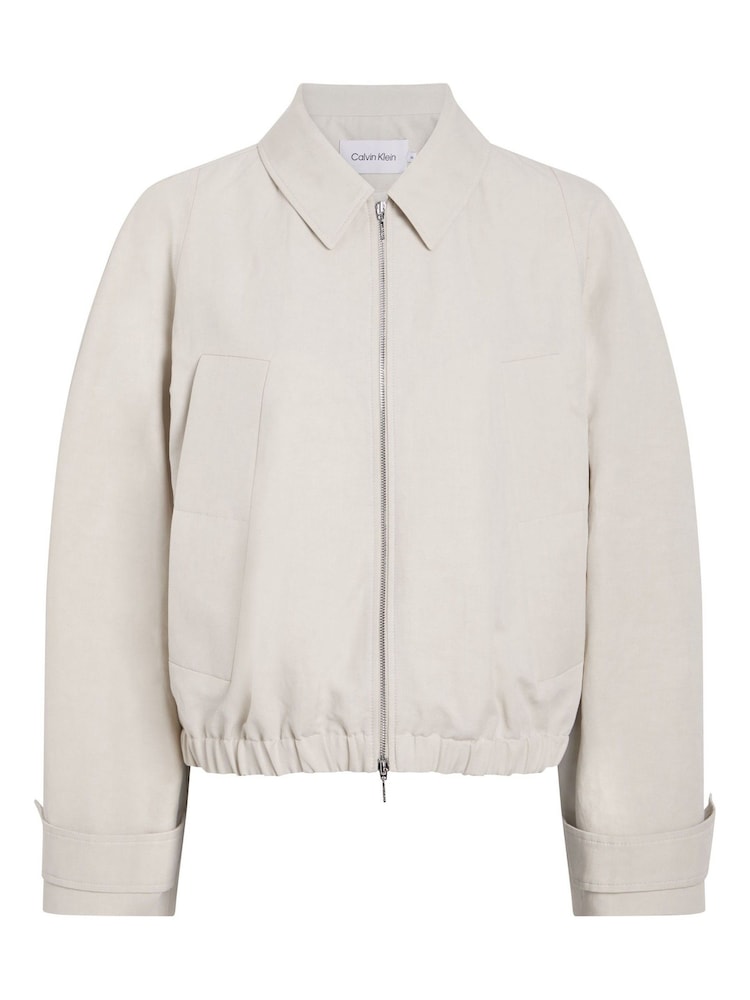 Calvin Klein Natural Linen Relaxed Jacket - Image 1 of 2