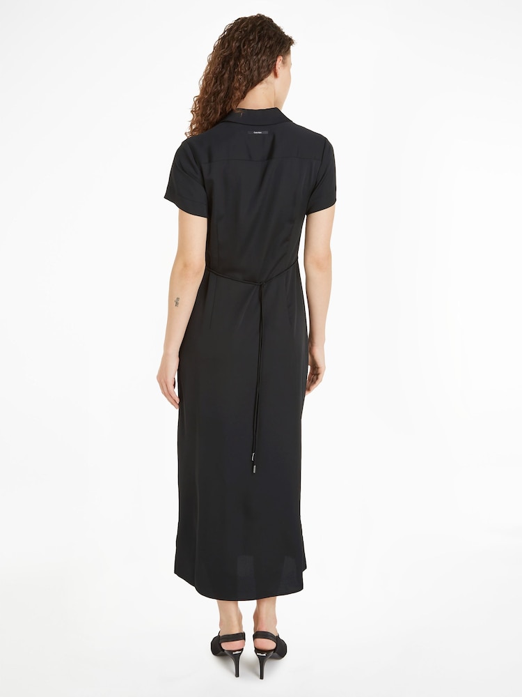 Calvin Klein Black Midi Shirt Dress - Image 2 of 6