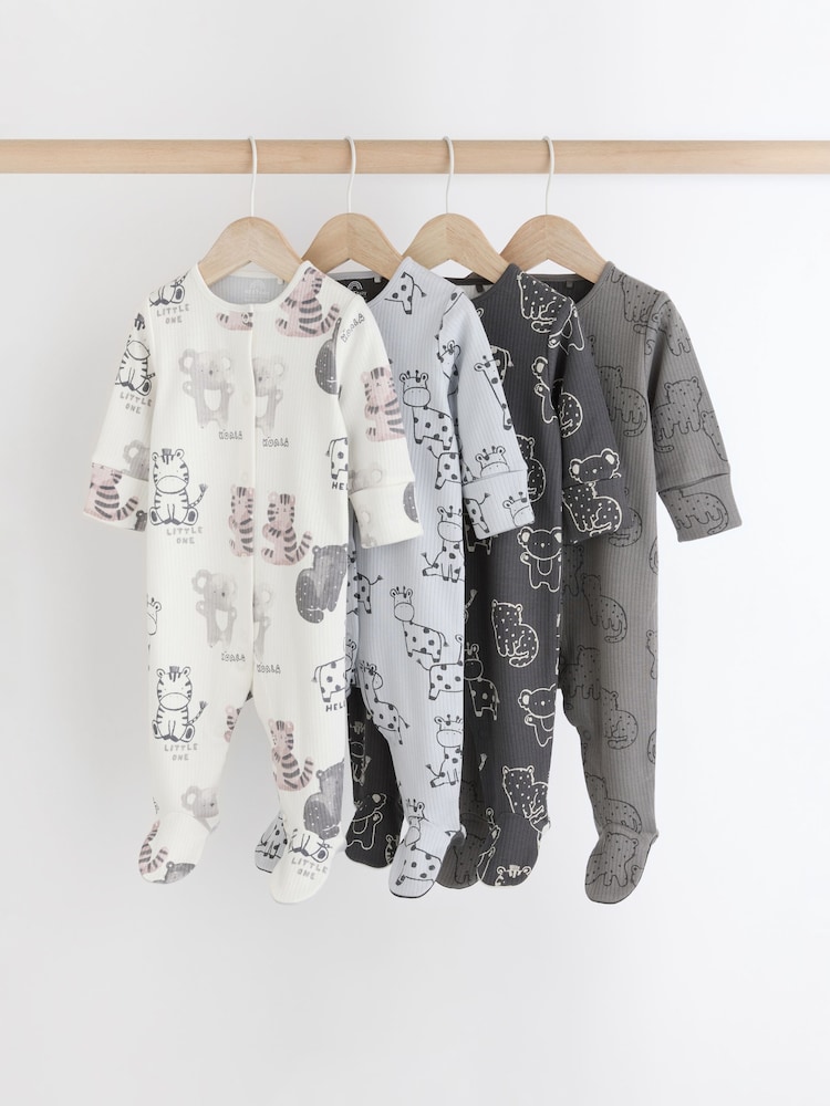 Black/White Baby Sleepsuits 4 Pack (0mths-2yrs) - Image 1 of 13