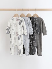Black/White Baby Sleepsuits 4 Pack (0mths-2yrs) - Image 6 of 13