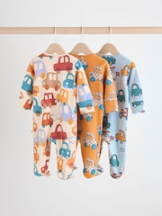 Bright Baby 2 Way Zip Sleepsuits 3 Pack (0mths-2yrs) - Image 2 of 12