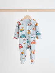 Bright Baby 2 Way Zip Sleepsuits 3 Pack (0mths-2yrs) - Image 7 of 12