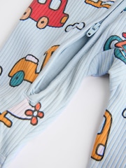 Bright Baby 2 Way Zip Sleepsuits 3 Pack (0mths-2yrs) - Image 9 of 12