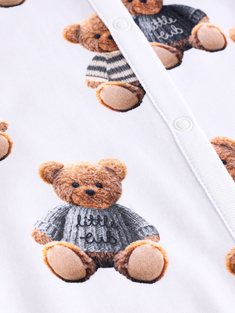 Bear Checkerboard Baby Sleepsuits 3 Pack (0mths-3yrs) - Image 10 of 13