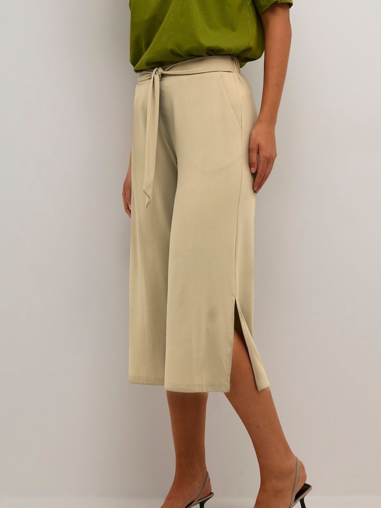 Kaffe Yellow Malli Casual Cropped High Waist Trousers - Image 1 of 6 Kaffe Yellow Malli Casual Cropped High Waist Trousers - Image 1 of 6