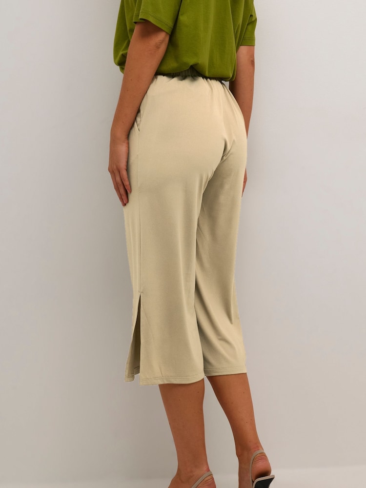 Kaffe Yellow Malli Casual Cropped High Waist Trousers - Image 2 of 6 Kaffe Yellow Malli Casual Cropped High Waist Trousers - Image 2 of 6