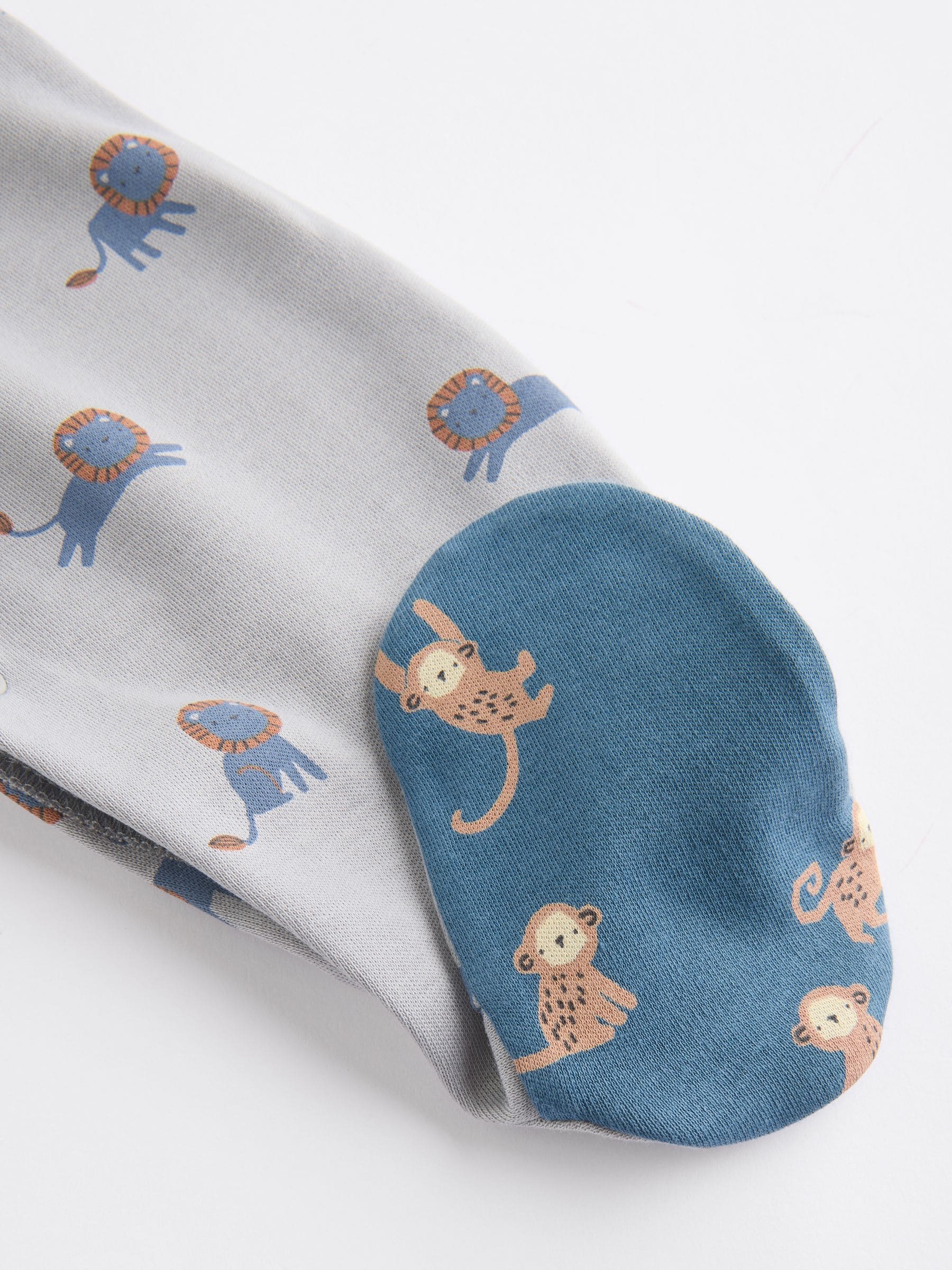 Buy Teal Blue Patterned Baby Sleepsuits 5 Pack (0-2yrs) from the