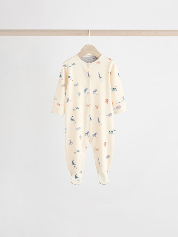 Сине-зеленый - Patterned Baby Sleepsuits 5 Pack (0-2yrs) - Изображение 2 14