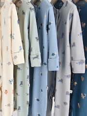 Сине-зеленый - Patterned Baby Sleepsuits 5 Pack (0-2yrs) - Изображение 9 14