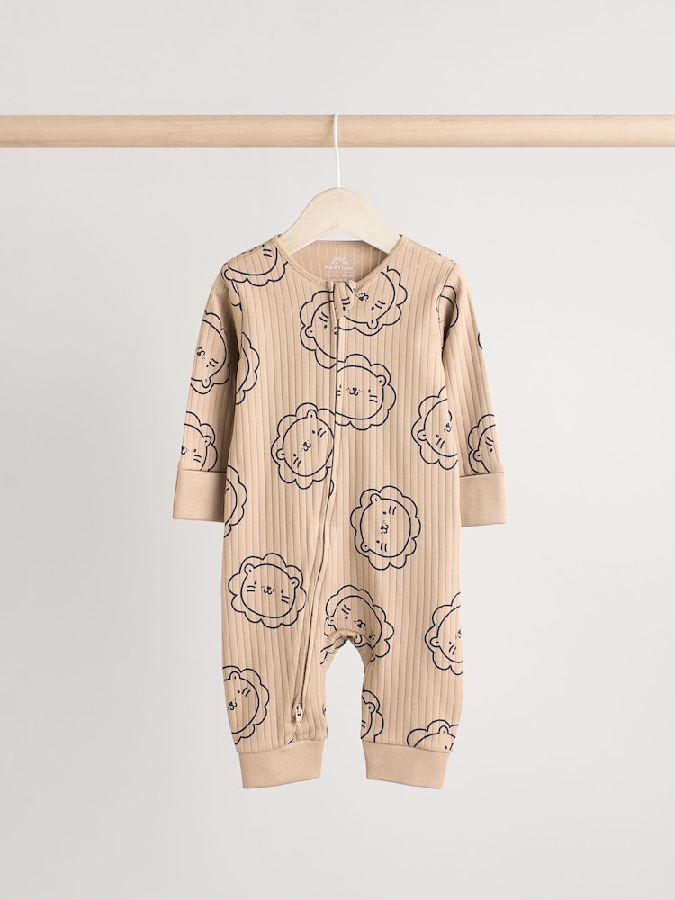 Navy Baby Two Way Zip Footless 100% Cotton Sleepsuits 3 Pack (0mths-3yrs) - Image 4 of 12