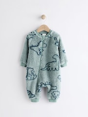 Teal Blue Character Baby Fleece Zip Sleepsuit - Image 1 of 6