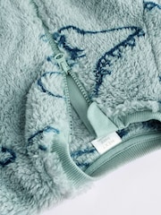 Teal Blue Character Baby Fleece Zip Sleepsuit - Image 4 of 6