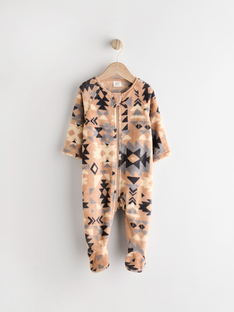 Neutral Baby Zip Fleece Sleepsuit - Image 1 of 7