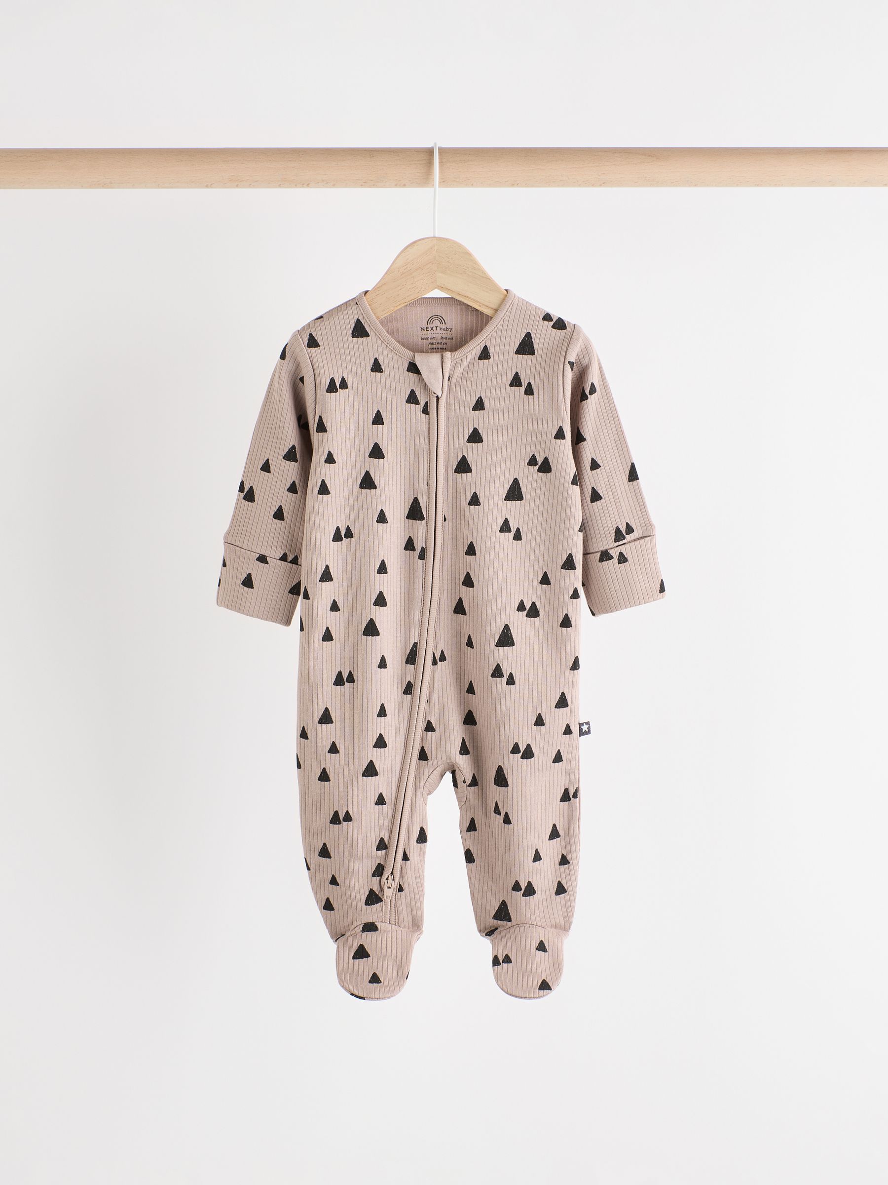 パジャマ6 Next：日本 モノクローム - ベビー 2ウェイ ジップ パジャマ 3枚組（0