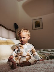 Neutral/Schachbrettmuster - Fußlose Baby-Schlafanzüge mit Reißverschluss 100% aus Baumwolle 3 -Pack (0Monate-3Jahre) - Bild 2 von 16